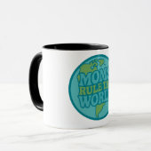 Moms Rule the World Groovy Globe マグカップ (正面左)