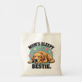 Mom's Sleepy Bestie Golden Retriever トートバッグ (裏面)