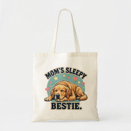 Mom's Sleepy Bestie Golden Retriever トートバッグ
