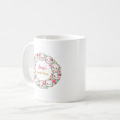Mom's Special Floral Wreath Mug Mother's Day 2026" コーヒーマグカップ (正面左)