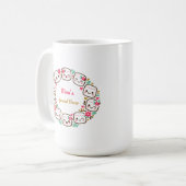 Mom's Special Floral Wreath Mug Mother's Day 2026" コーヒーマグカップ (正面左)