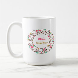 Mom's Special Floral Wreath Mug Mother's Day 2026" コーヒーマグカップ