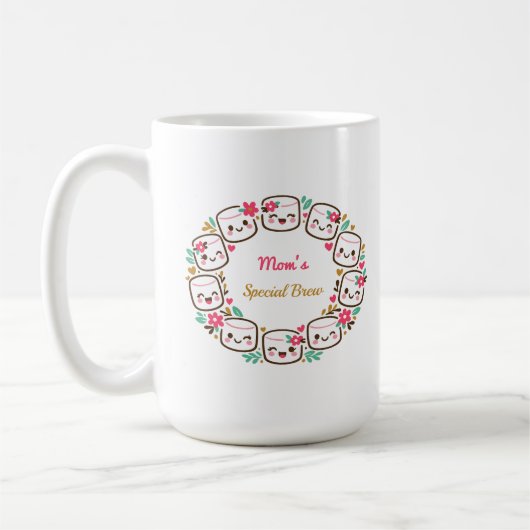 Mom's Special Floral Wreath Mug Mother's Day 2026" コーヒーマグカップ (左)