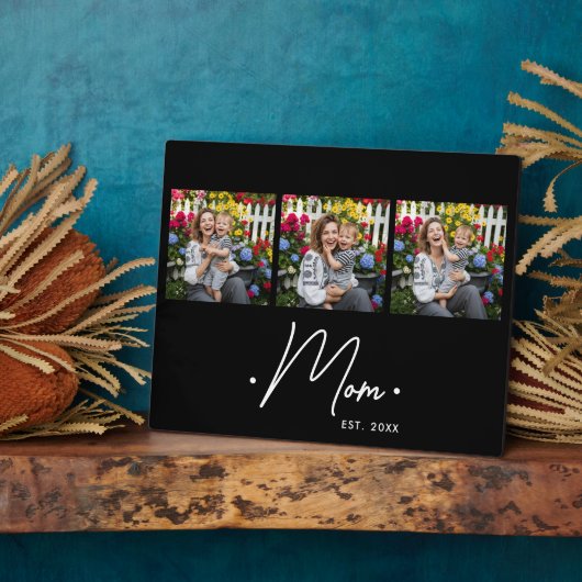 Mom's Special Moment Script 3 Photo Black フォトプラーク (側面)