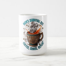 Mom's Survival Kit Tee | Coffee Chaos Repeat Funny