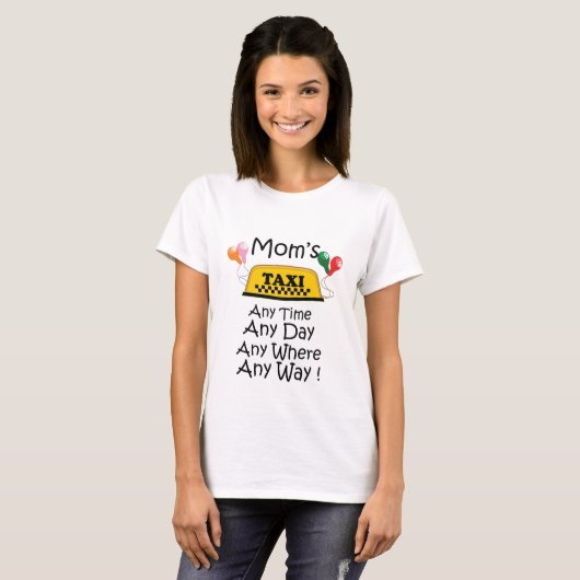MOM'S TAXI Tシャツおもしろいママミームタクシー Tシャツ (正面フル)