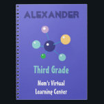 Mom's Virtual 学's Center Science ノートブック<br><div class="desc">今年の勉強はMom's Virtual学's centerで。科学をテーマにしたノートで、学生の名前をトップに載せた青い背景を特徴としている。その下には生徒の学年と文字の「ママの仮想学センター」の原子が書ある。今すぐカスタマイズ！クリップアート： AnneIllustration https://www.etsy.com/shop/AnneIllustration</div>