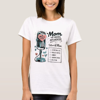 Mom's Wisdom -オリジナルインフルエンサーレトロマイクD Tシャツ