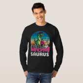 Momsaurus Tレックス恐竜Mom Saurusファミリー Tシャツ (正面フル)