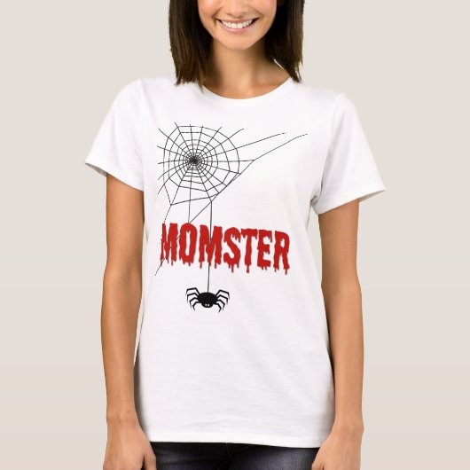 Momster Dripping Blood Font and Spider Tシャツ (正面)