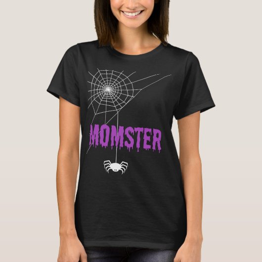 Momster Dripping Blood Font and Spider Tシャツ (正面)