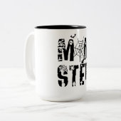 Momster Funny Halloween Spider Bat Graphic ツートーンマグカップ (正面左)