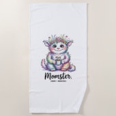 Momster. (Mom + Monster) ビーチタオル (正面)