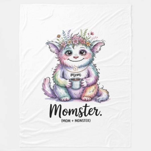 Momster. (Mom + Monster) フリースブランケット (正面)