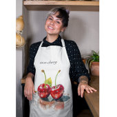 monさくらんぼ、2つのさくらんぼ水の色のカスタマイズ エプロン