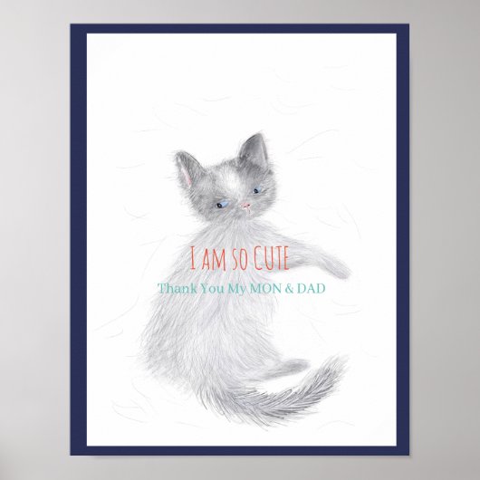 MONとパパありがとう – かわいい – CatPoster ポスター (正面)