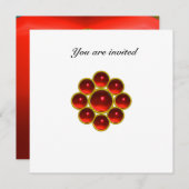 MON ルビーレッド ホワイト 招待状 (正面/裏面)