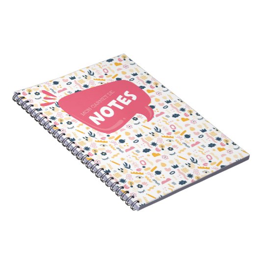 Mon carnet de notes doodleバラ, bleu et jaune ノートブック (右側)