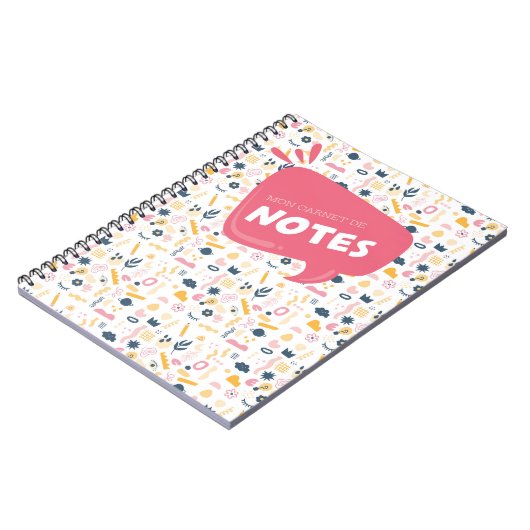 Mon carnet de notes doodleバラ, bleu et jaune ノートブック (左側)