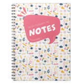 Mon carnet de notes doodleバラ, bleu et jaune ノートブック (正面)