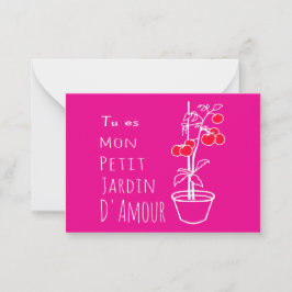 Mon jardin d'amour sur ma carte de voeux. ノートカード