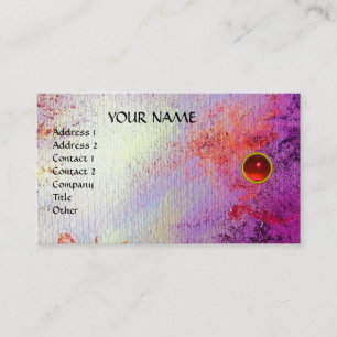 MON RUBY, AGATA, bright red violet gray金ゴールド 名刺