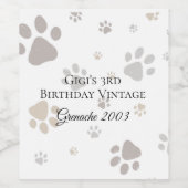 Mon Toutou French Dog Birthday Party Napkins ワインラベル (シングルラベル)