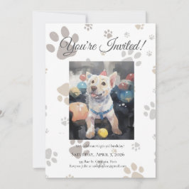 Mon Toutou French Inspired Dog Birthday Invitation 招待状