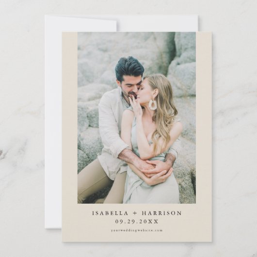 MONAトロピカルパームツリービーチ結婚式写真 招待状 (裏面)