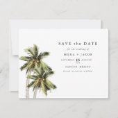 MONAミニマモダンリストのトロピカルパームが日付を保存 招待状 (正面)