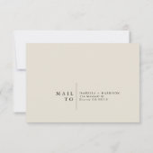 MONAミニマリストグリーンウォータービーチテーマRSVP 招待状 (裏面)