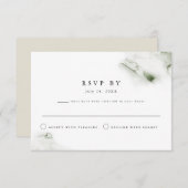 MONAミニマリストグリーンウォータービーチテーマRSVP 招待状 (正面/裏面)