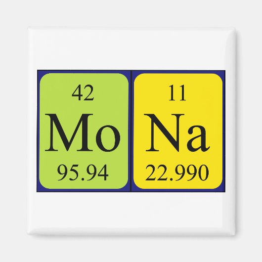 Mona周期表名磁石 マグネット (正面)