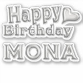 Mona Happy Birthday silver Aufkleber Sticker シール (正面)