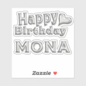 Mona Happy Birthday silver Aufkleber Sticker シール (シート)