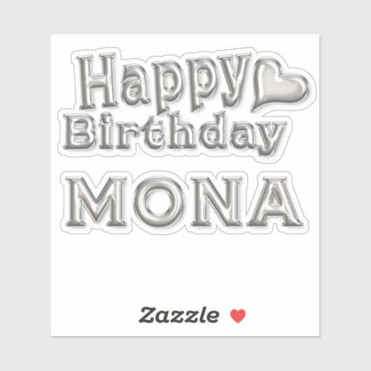 Mona Happy Birthday silver Aufkleber Sticker シール (シート)