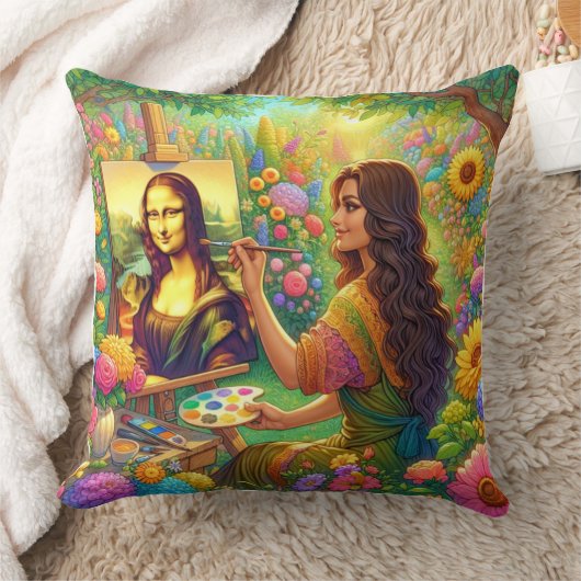 Mona is drawing Mona クッション (ブランケット)