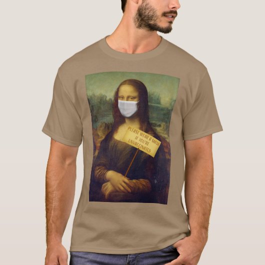 Mona LisaがマスクTシャツを衣服して下さい Tシャツ (正面)
