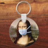 Mona Lisaとマスク・ダ・ヴィンチが芸術をスプーフィング キーホルダー (正面)