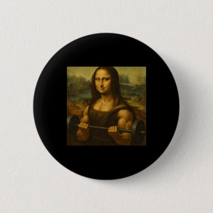 Mona Lisa重みを持ち上げる強力なアートゲインBodybui 缶バッジ
