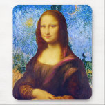 Mona Lisa and Van Gogh  マウスパッド<br><div class="desc">Mona Lisa is represented in a world parallel to Van Gogh’s colorful ambiance. Mona Lisa’s smile can be more enigmatic with some color, in this modern world. Respect to Leonardo Da Vinci and Van Gogh paintings, let us appreciate Mona Lisa and Road with Cypress and Star. These two paintings in...</div>