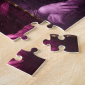 Mona Lisa Animal Print Green Pink Purple ジグソーパズル (側面)