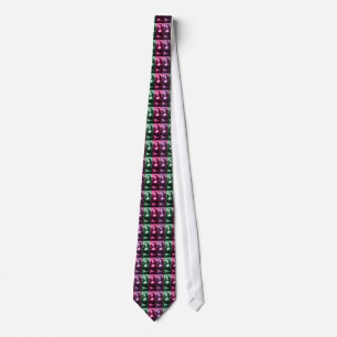 Mona Lisa Animal Print Green Pink Purple ネクタイ