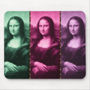 Mona Lisa Animal Print Green Pink Purple マウスパッド