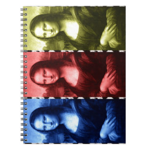 Mona Lisa Animal Print Primary Colors ノートブック