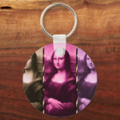Mona Lisa Animal Print Purple Pink Chocolate キーホルダー (正面)