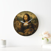 Mona Lisa Artist Funny Fine Art Painter ラージ壁時計 (ホーム)