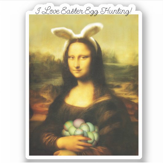 Mona Lisa Bunny Ears Easter シール (正面)