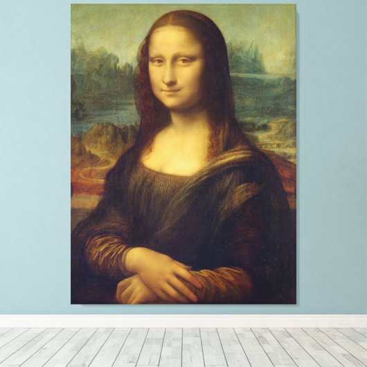 Mona Lisa By Leonardo Da Vinci キャンバスプリント (インサイチュ (ウッドフロア))
