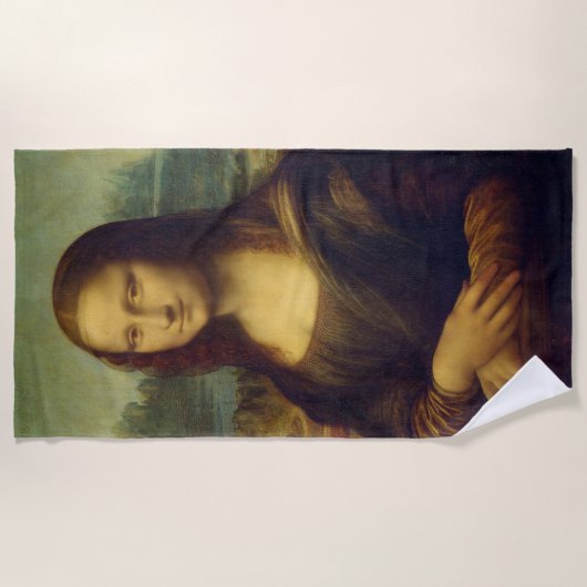 Mona Lisa By Leonardo Da Vinci ビーチタオル (正面)